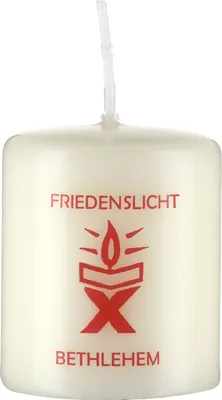 Produktbild von Kerze Friedenslicht aus Bethlehem, Osterkerze, Friedenskerze, Kirchenkerze, 6 x 5 cm
