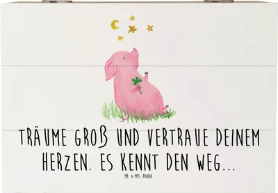 Produktbild von Mr. & Mrs. Panda Box Herzen Vertrauen 22 x 15 cm - Weiß - Geschenk, Lebenshilfe, in eigene Fähigkeiten haben, Vertrauem, Herz kennt den Weg, schatztruhe, geschenkkiste