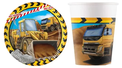 Produktbild von 157-tlg. Set Kindergeburtstag Party Feier Fete Deko Motto Baustelle