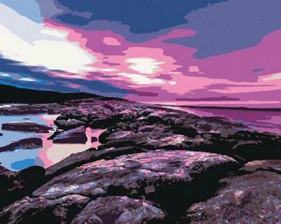 Produktbild von Zuty - Malen nach Zahlen - STRAHLENDER SONNENUNTERGANG ÜBER DEN FELSEN, 40x50 cm, ohne Keilrahmen
