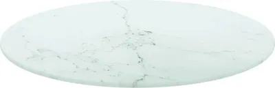 Image de vidaXL Plateau de table blanc Ø50x0,8 cm verre trempé imitation marbre