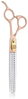 Immagine prodotto di Forbice professionale per cani, modello "Fellschere", lama da 7 pollici, forbice "Chunker" in acciaio inossidabile 440C, ideale per diradare il pelo fino al 25-35%