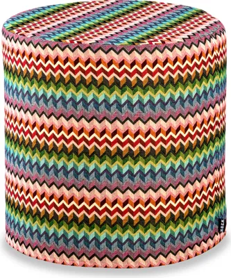 Produktbild von H.O.C.K. Sila Hocker rund Pouf Ø45x45cm multicolor boho