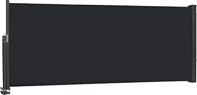 Produktbild von TRMLBE Seitenmarkise 100x300 cm Balkon Sichtschutz Ausziehbar Seitenrollo 100% Polyester Alu Ständer Sichtschutzwand UV-Schutz Blickdicht Markise mit Griff für Balkon und Terrasse, Anthrazit