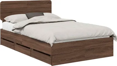 Zdjęcie produktu dla vidaXL Rama łóżka dąb brązowy 120 x 190 cm materiał drewnopochodny