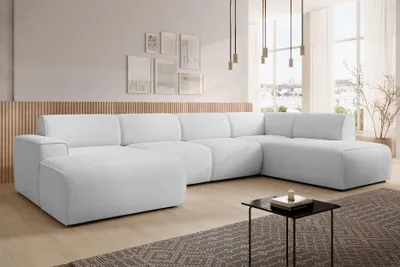 Produktbild von AX LIVING XXL Sofa U Form Didim Silber 378 cm modern & großzügig R