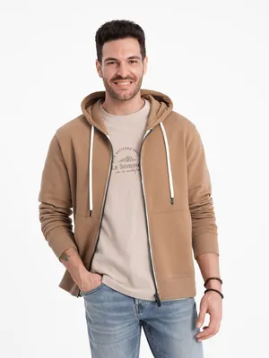 Produktbild von Ombre Clothing Sweatshirt mit Reißverschluss für Männer Uniuni braun S