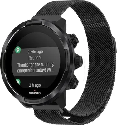 Produktbild von Strap-It Suunto 9 (Baro) Milanese Armband (Schwarz)