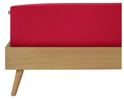 Produktbild von SCHIESSER Spannbettlaken Jessi | Einfarbig | Edeljersey | 100% Baumwolle | Weich & Atmungsaktiv | Rundumgummi | 150x200 cm (geeignet für Matratzen 140x200 cm bis 160x200 cm) | Rot