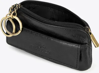 Image de Étui à clés Wittchen pour homme en cuir avec logo, cuir naturel noir