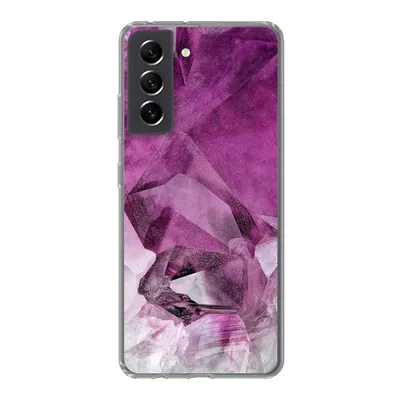 Produktbild von MuchoWow® Handyhülle Schutzhülle Hülle für Samsung Galaxy S21 FE Kristall - Naturstein - Luxus Silikon Softcase Handy Hülle - Mobiltelefonhülle