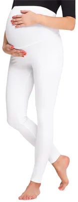 Image de Legging de grossesse long pour femme Be Mammy BE20-257 (blanc, XL)