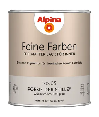 Produktbild von Alpina Feine Farben Lack Poesie der Stille würdevolles hellgrau 750 ml