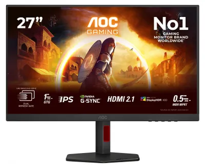 Produktbild von AOC G4 U27G4/WS, 68,6 cm (27"), 3840 x 2160 Pixel, 4K Ultra HD, Silber, Weiß