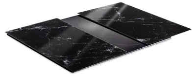 Immagine prodotto di Vilde | Copripiastra per fornelli 2 pz. - 60x52 cm - Nero - Effetto marmo - Tagliere in vetro