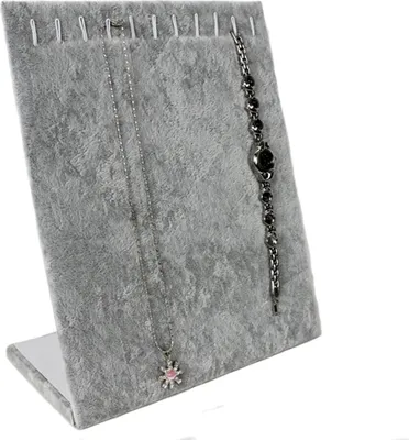 Produktbild von Armbandaufsteller Kettenständer Kettenhalter Schmuckdisplay mit 17 Haken grau