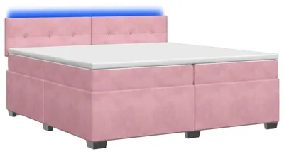 Produktbild von vidaXL Boxspringbett mit Matratze und LED Rosa 200 x 200 cm Samt