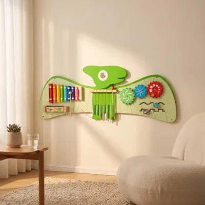 Imagen del producto de Panel de actividades interactivo | Fomenta la motricidad fina, educativo, panel de actividades, ideal para habitaciones, salas de juegos, jardines