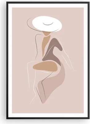 Produktbild von Gerahmtes Poster - Schwarzer Rahmen - Buntstift Frau Hut - 70x100 cm - Wand Bild - Wanddeko - Wandbilder - Kunstposter - Wandposter - Bilderrahmen - Bilder - Kunstdruck - P2BPA70x100-4773