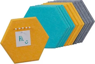 Productafbeelding van Famanu prikbord, zeshoekige viltplaten - set van 12