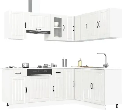 Produktbild von "im Angebot" 11-tlg. Küchenschrank-Set Lucca Hochglanz-Weiß Holzwerkstoff - Küchenschränke CC11464