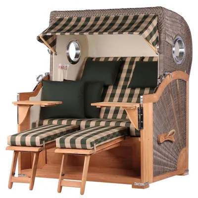 Produktbild von Strandkorb-Set - bene living - Königssee Teak - PE grau- Modell 506 - inkl. Liftersystem