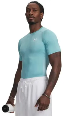 Image de T-shirt à manches courtes Under Armour Heatgear Armour Comp, bleu, taille L / coupe classique pour homme, bleu, taille L