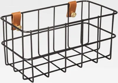 Produktbild von Drahtkorb, 16,5 x 8 x 8 cm, schwarz, Wandregal, Metallregal, Aufbewahrungsbox, Gitterregal