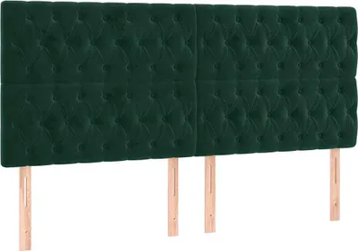 Immagine prodotto di Testiere 4 pz. Velluto verde scuro 90x7x78/88 cm