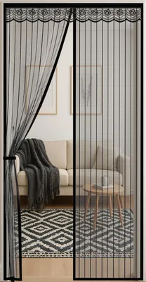 Obrázek produktu pro Magnetická síť proti hmyzu 95 x 210 cm pro balkonové dveře bez vrtání, černá