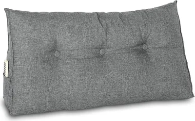 Produktbild von ELONEO Rückenkissen 100 cm breit, Keilkissen für Bett und Sofa geeignet, dreieckiges Lesekissen, Kissen mit abnehmbarem und waschbarem Bezug, mit praktischem Seitenfach