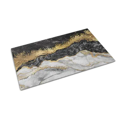 Obrázek produktu pro Rohožka před dveře - Podložka na zachytávání nečistot- Protiskluzová vnitřní venkovní rohožka - 90x60 cm - Zlatý mramor