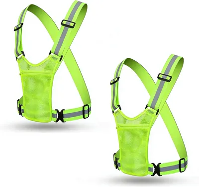 Obrázok produktu pre Bezpečnostné vesty, dvojbalenie, reflexné, nastaviteľné, 360° viditeľnosť, vhodné na bicyklovanie a beh