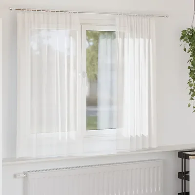 Produktbild von Eleganten-Stil Voile Vorhänge mit Schlaufen 2er-set Weiß 140x175 cm Gardinen & Vorhänge DE903487