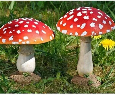 Produktbild von Dekoaufsteller Fliegenpilz Kunstharz Rot weiß - 2er Set