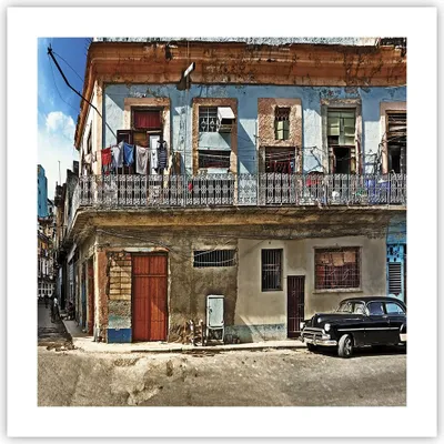 Produktbild von Poster - Poster ohne Rahmen - Kuba Havanna Balkon - 50x50 cm - Wand Bild - Wanddeko - Wandbilder - Kunstposter - Wandposter - Bilder - Kunstdruck - Wanddekoration - Wandbild - P2XAC50x50-4255