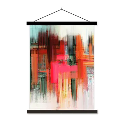 Produktbild von MuchoWow® Textilposter Ölgemälde - Abstrakt 60x80 cm mit schwarzem Rahmen - Plakathalter