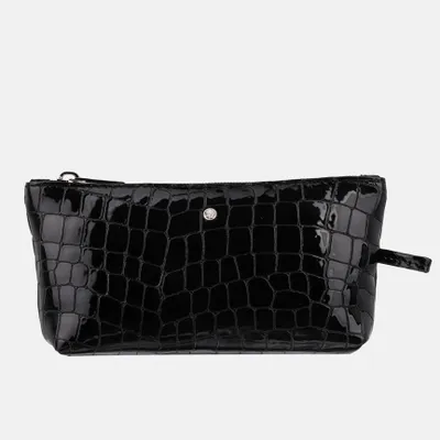 Produktbild von Schwarze Damen-Kosmetiktasche aus  CROCO