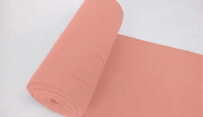 Produktbild von Bündchenstoff LUC Hell Altrosa, Uni 270 g/m², Strickschlauch glatt/fein, 35 cm breiter Schlauch, 25 cm lang, Meterware