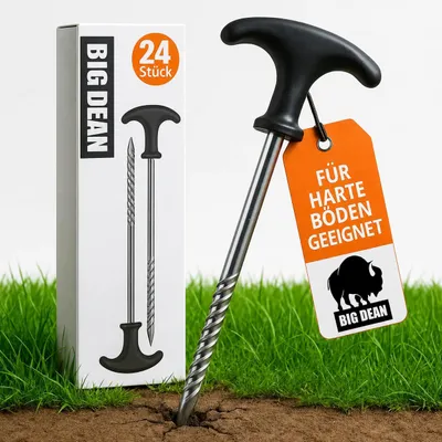 Produktbild von BigDean 24 Stück Heringe Erdnägel stabil auch für Harte Böden Zeltheringe