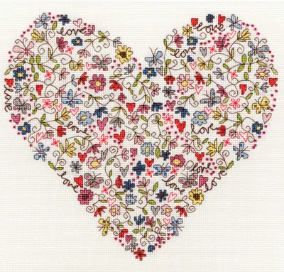 Kreuzstich-Set "Liebe Herz", 24x26cm, Zählmuster