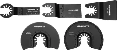 Produktbild von GRAPHITE Multifunktionswerkzeug 500 W, Schwingungszahl 8000-16000 min1, Schwingungswinkel 5°, Adapter ermöglicht die Absaugung von Spänen