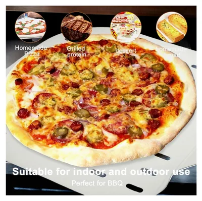 Produktbild von Perforierter Pizzaschieber, 30x60 cm, Aluminium mit abnehmbarem, faltbarem Griff - platzsparend
