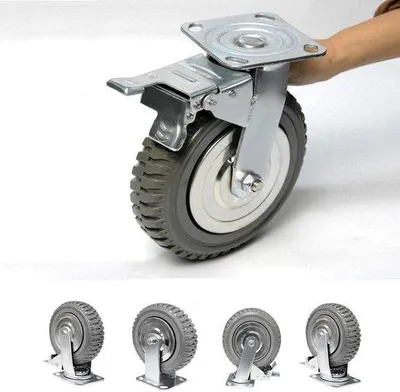 Produktbild von Zwenkwielen 150 mm Set von 4 - Robuste Drehbare Räder mit Bremse und Langlebigem Design