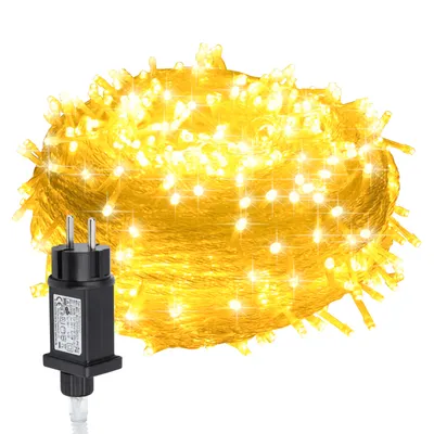 Produktbild von Bettizia 20M LED Lichterkette 200LEDs 8 Modi mit Memory Funktion, Weihnachten Party Garten Bedienung Funkelnder Sterneffekt Deko Transparent Kabel Warmweiß
