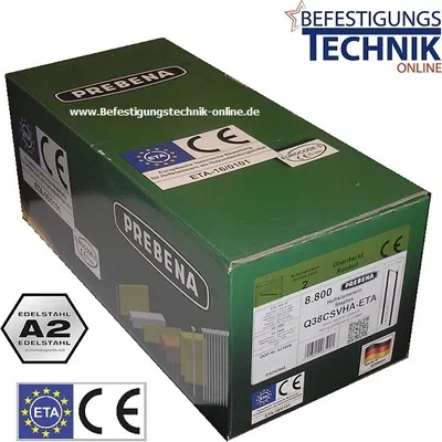Produktbild von Prebena Q50CRFHA-ETA Q-6774 50mm Klammern rostfrei A2 Senco SQS 55 Tjep PQZ BeA 7,5M KL-39