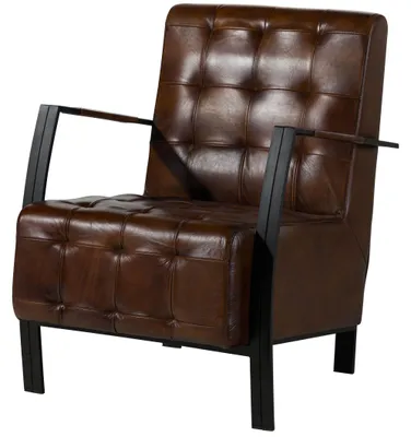 Produktbild von MASSIVMOEBEL24.DE Sessel Echtleder 64x76x83 braun IRON LABEL #14