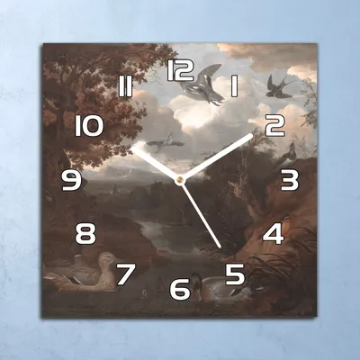 Produktbild von Deko Glasuhr Wanduhr 30x30 Vögel Malerei Quarz Küchenuhr Bürouhr