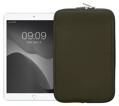 Produktbild von kwmobile Tablet Hülle kompatibel mit 8"-8,4" Tablet - Universal Neopren Tasche Cover Case - Schutzhülle Sleeve in Dunkelgrün