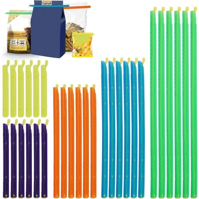 Beutelverschlussclips 30 Stück, 5 Größen, 9–28,5 cm, wiederverwendbar